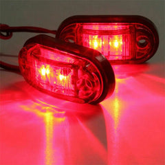 10X Red LED Oval Side Marker Lights Truck Trailer Clearance Light Waterproof EOA 6B93BC-57