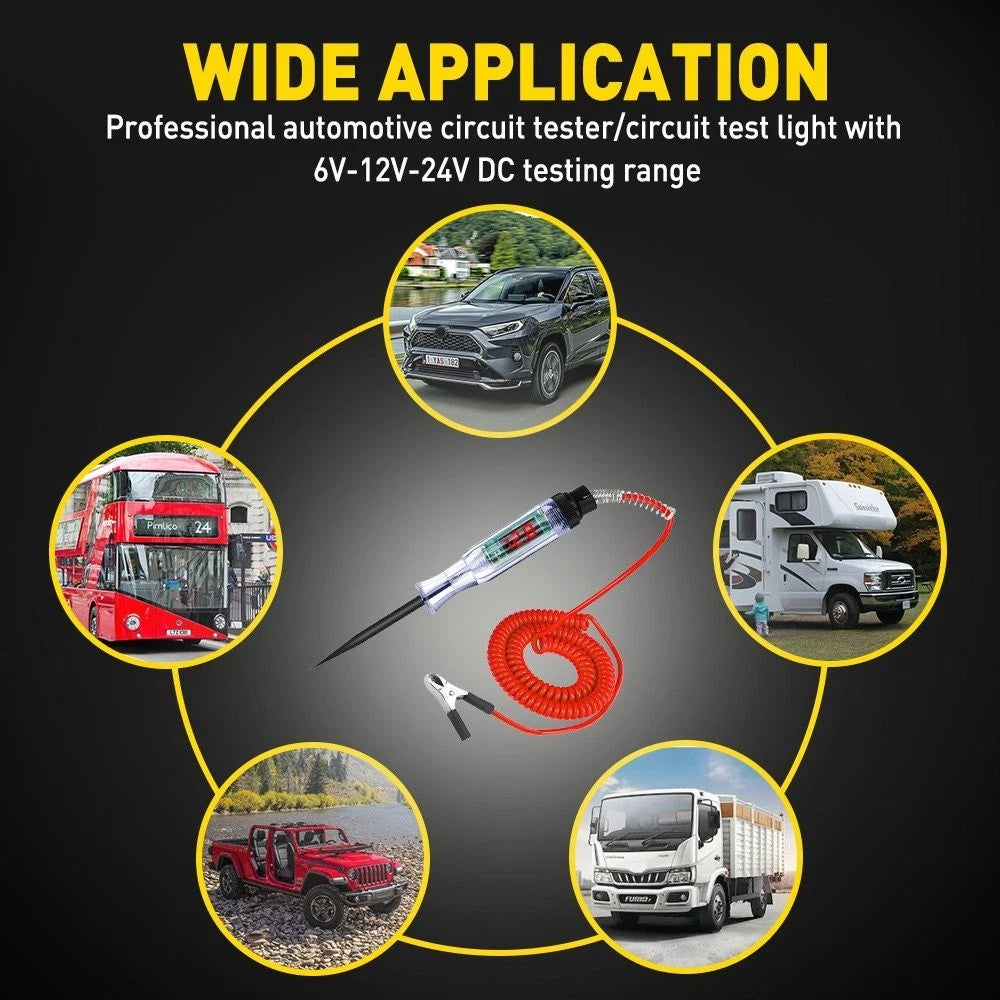 FOR 6V 12V 24V DC VOLTAGE CAR CIRCUIT TESTER PEN AUTO FUSE TEST PROBE LIGHT TOOL 6B93BC-57