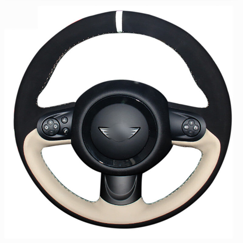 DIY Top Leather Steering Wheel Hand-stitch on Wrap Cover For Mini Coupe 6B93BC-57