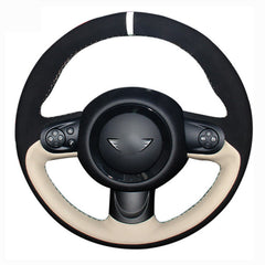 DIY Top Leather Steering Wheel Hand-stitch on Wrap Cover For Mini Coupe 6B93BC-57