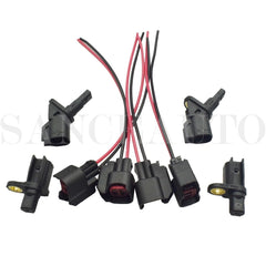 4pc ABS Wheel Speed Sensor W/ Connector Front Rear For Ford Jaguar Lincoln Volvo 6B93BC-57