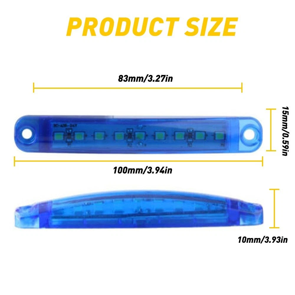 10X 12V Blue LED Side Clearance Marker Truck Trailer Van Lights Waterproof Lamp 6B93BC-57