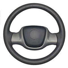 Top Leather Steering Wheel Hand-stitch on Wrap Cover For Mercedes Smart Fortwo