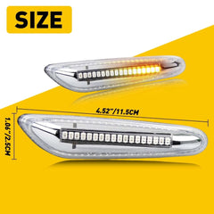 2X Sequential LED Side Turn Marker Signal Light For BMW E90 E83 E92 E82 E46 E60 6B93BC-57