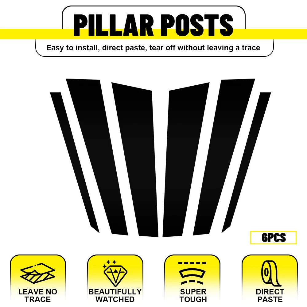 6 Pcs/Set For Mercedes Benz ML350/ML500/ML550 W164 06-11 Window Pillar Post Trim 6B93BC-57
