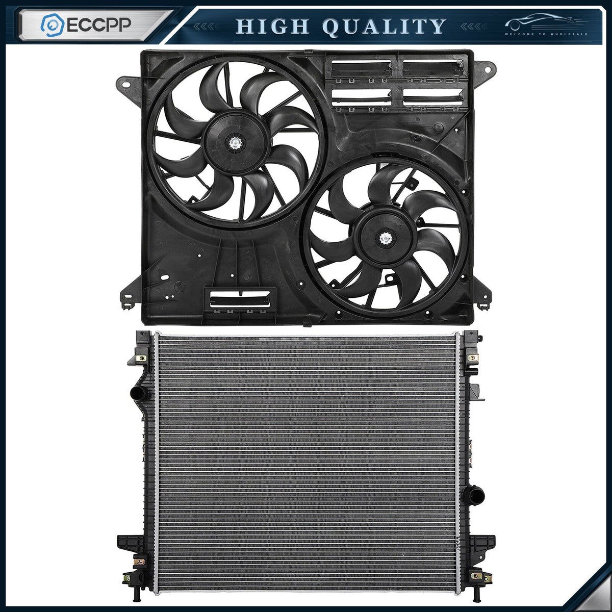 Electric Engine Radiator Cooling Fan Kit For 2015 2016 2017 2018-2021 Ford Edge 6B93BC-57