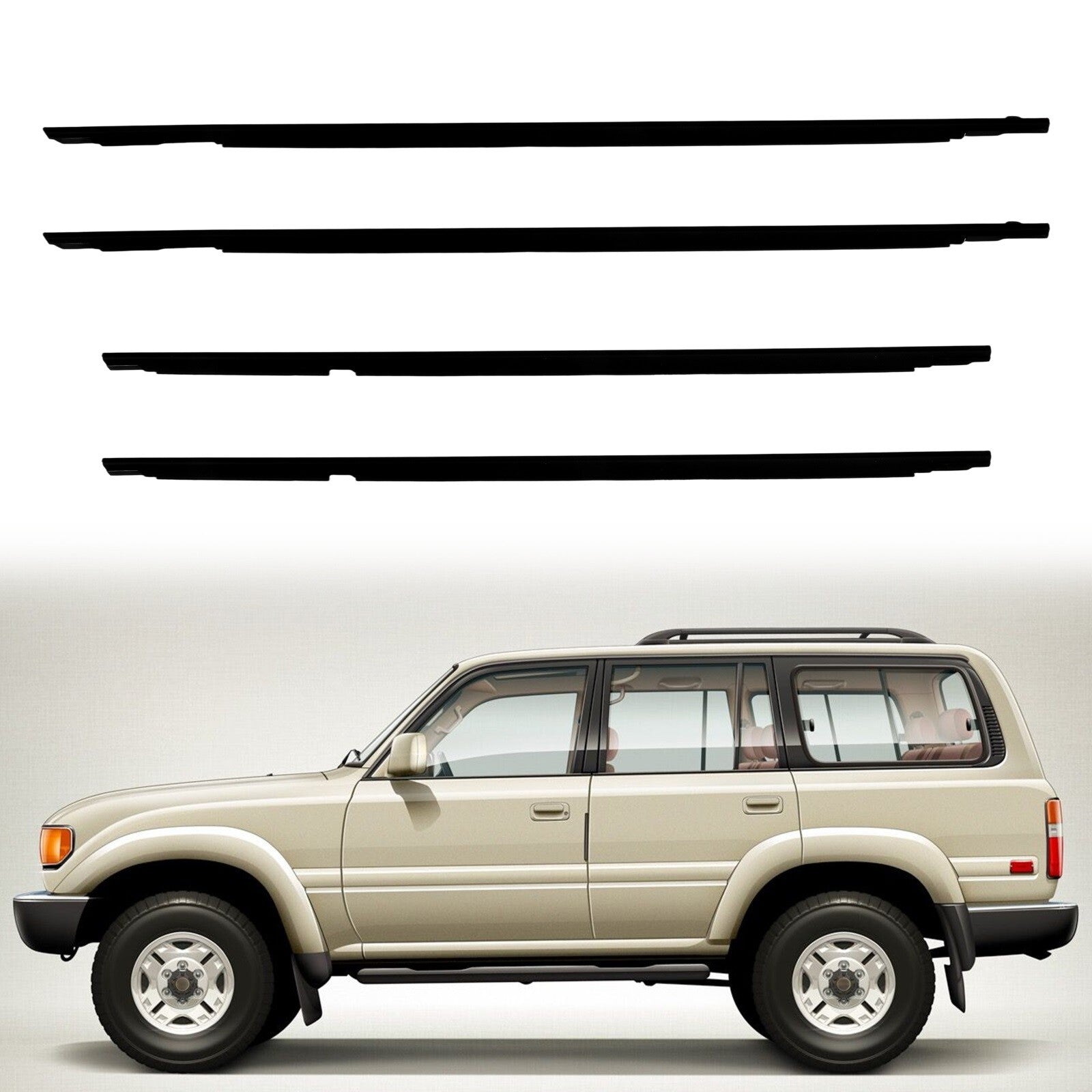 For 1996-1997 Lexus LX450 Front & Rear Door Window Seal Belt Molding 6B93BC-57