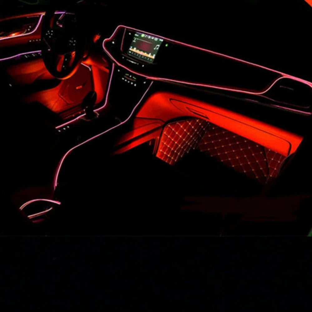 Red LED Car Accessories Interior Decor Atmosphere Wire Strip Light Lamp 5M EA 6B93BC-57