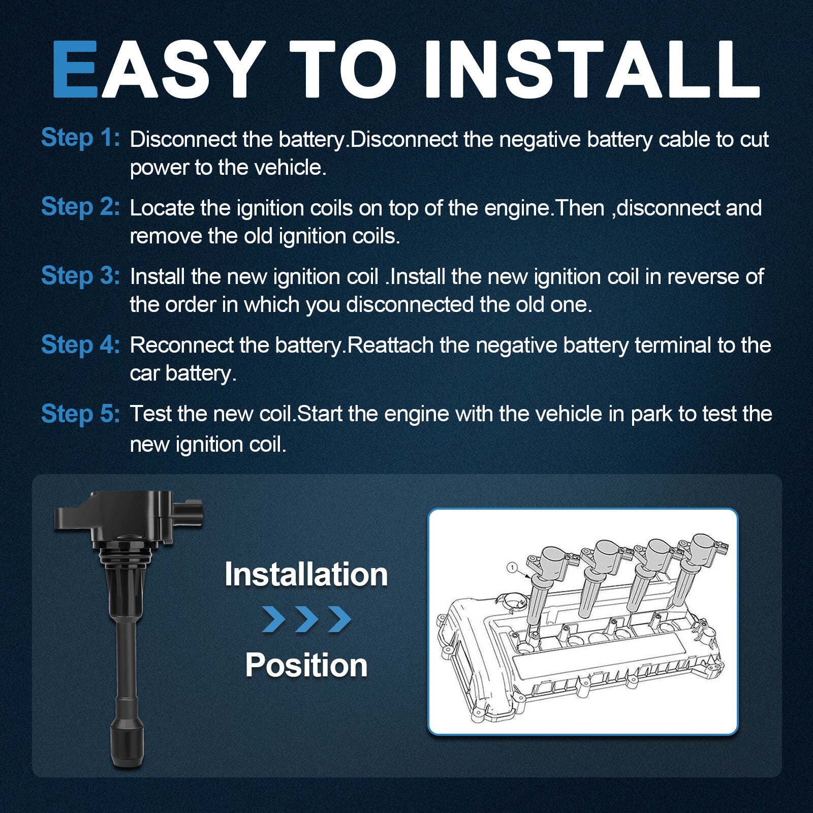 ECCPP 4 Ignition Coils For 2007-2018 Nissan Altima 2.5L 09-14 Nissan Cube 1.8L ECCPP