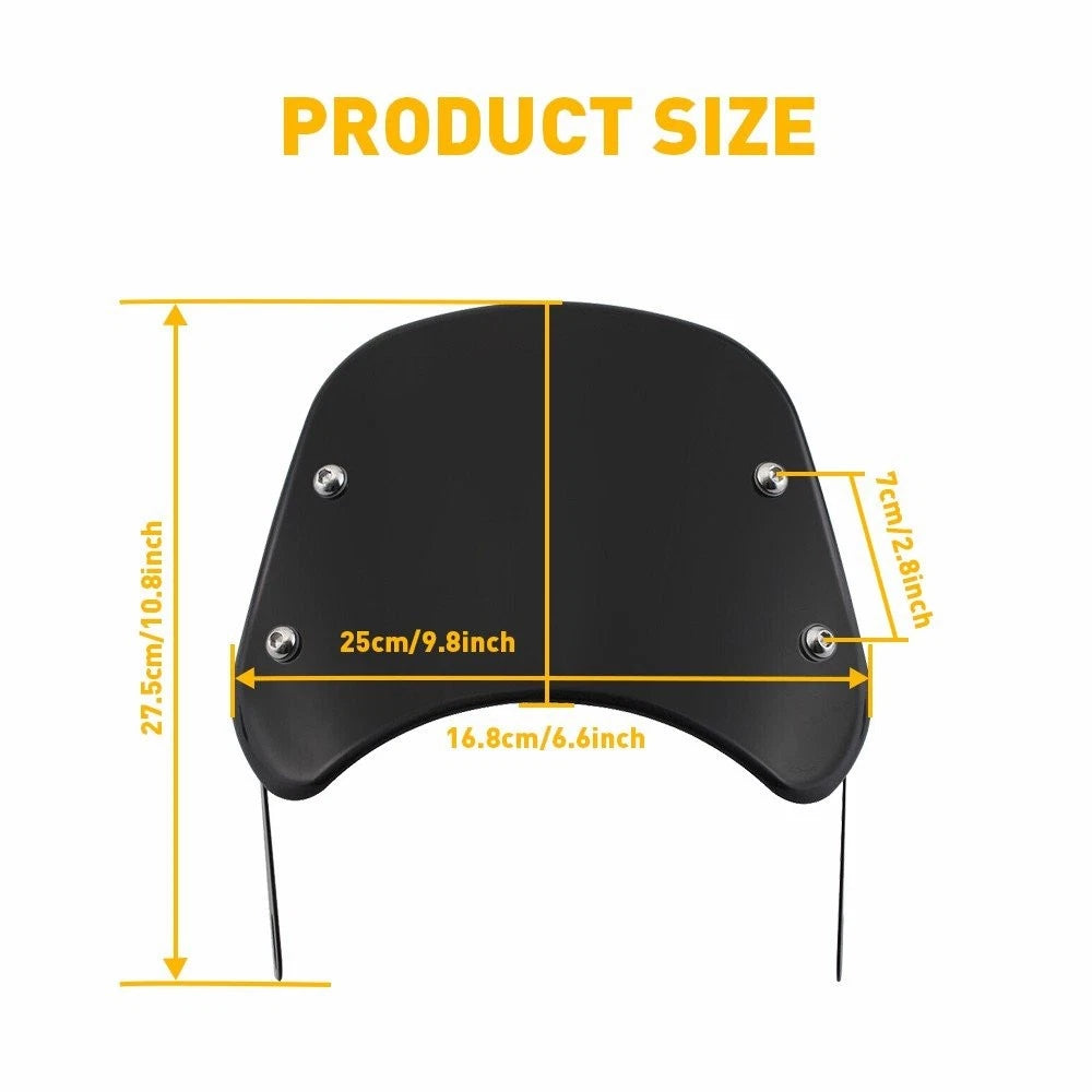 Motorcycle ABS Black Universal Windshield for 5-7" Round Headlight Cafe Racer US 6B93BC-57