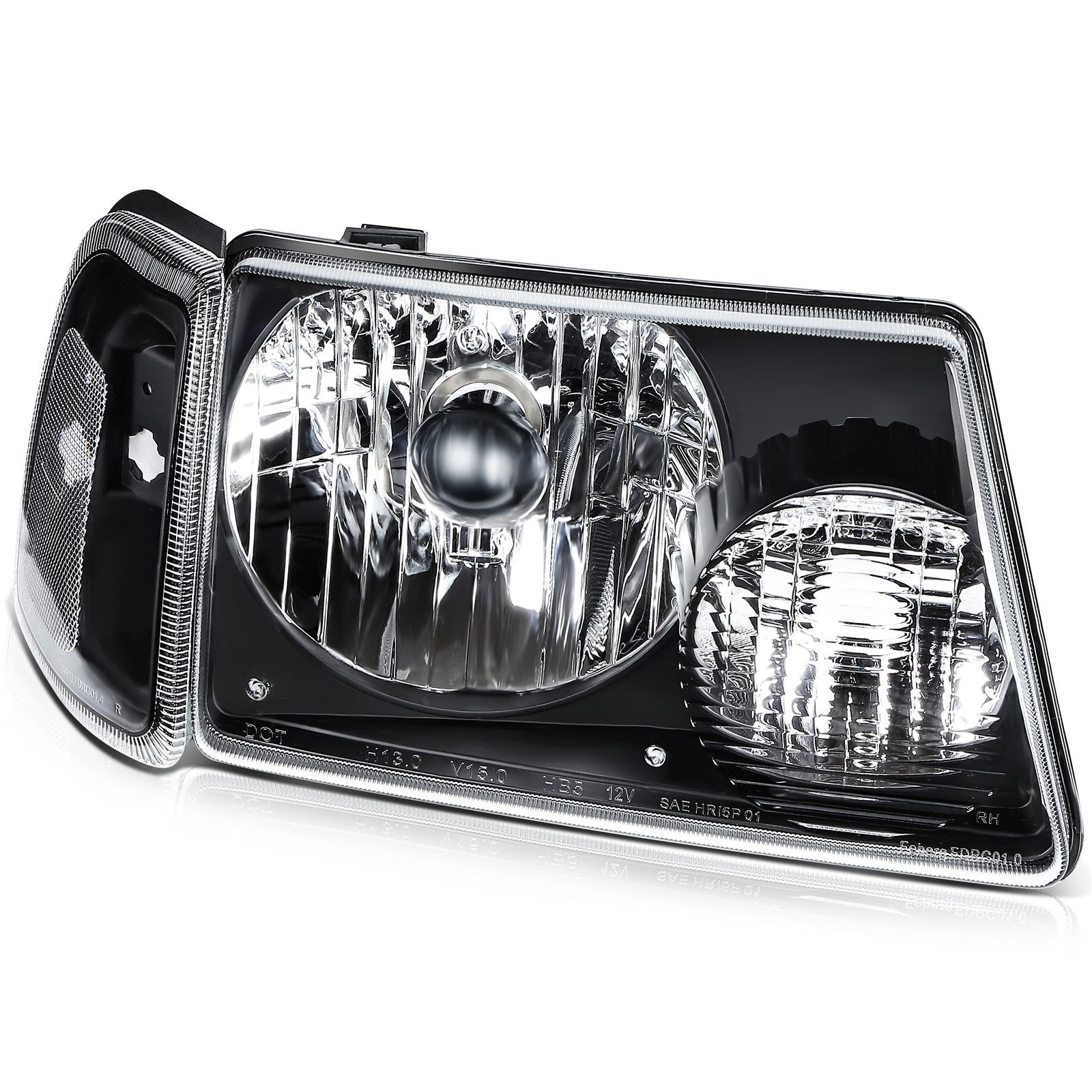 Pair Kit Halogon Black Headlights Assembly For 2001-2011 Ford Ranger Black 6B93BC-57