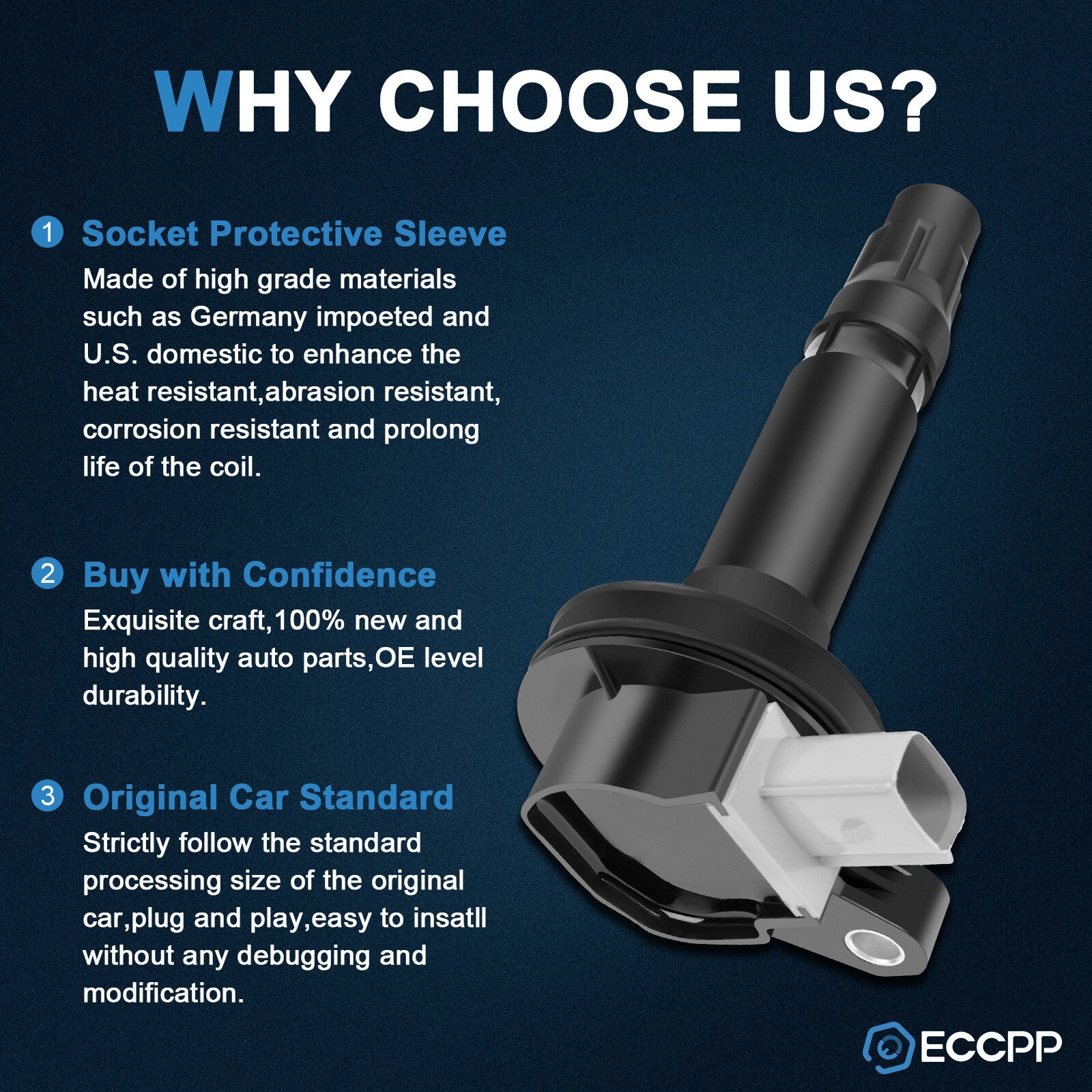 ECCPP 6 Ignition Coils For 2010-2012 Ford Flex Taurus Lincoln MKS MKT V6 3.5L ECCPP