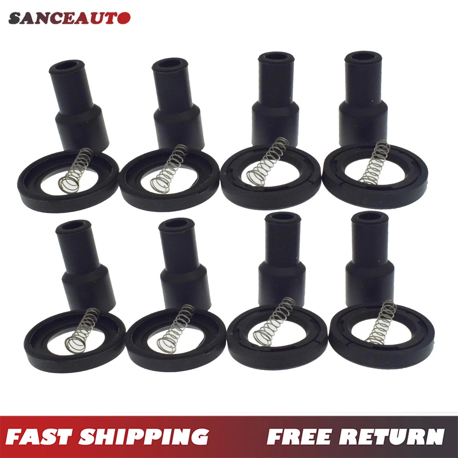 8 Sets Spark Plugs Cap Connector Ignition Coils Tip Cover For Toyota YARIS CAMRY 6B93BC-57