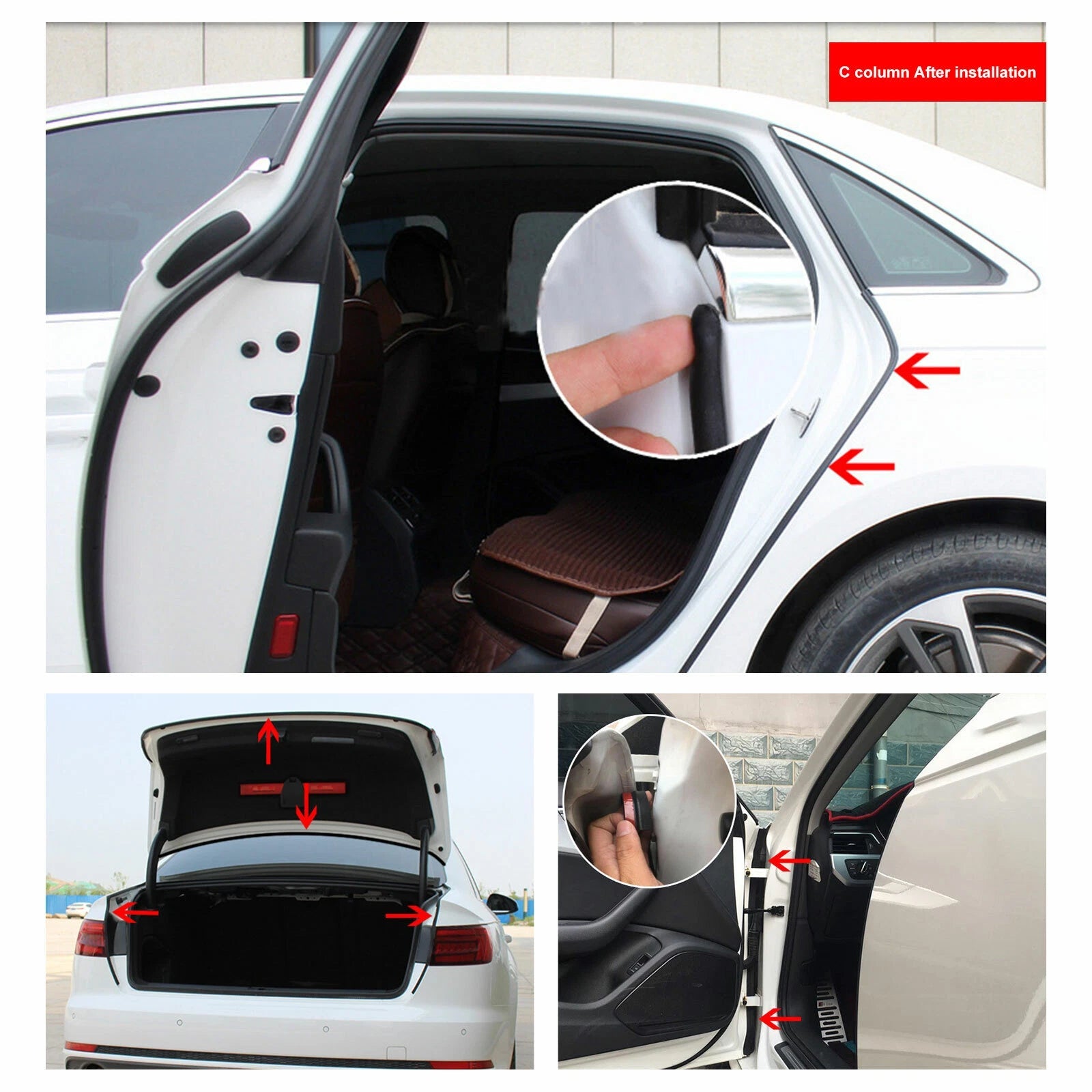 Universal Car Door Rubber Seal Weather Hollow Strip Weatherstrip 16FT 5M L-Shape 6B93BC-57