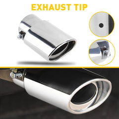 Car Rear Exhaust Pipe Tail Muffler Round Tip Chrome Stainless Steel Accessories 6B93BC-57