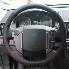 Leather Steering Wheel Hand-stitch on Wrap Cover For Land Rover Freelander 2 13+
