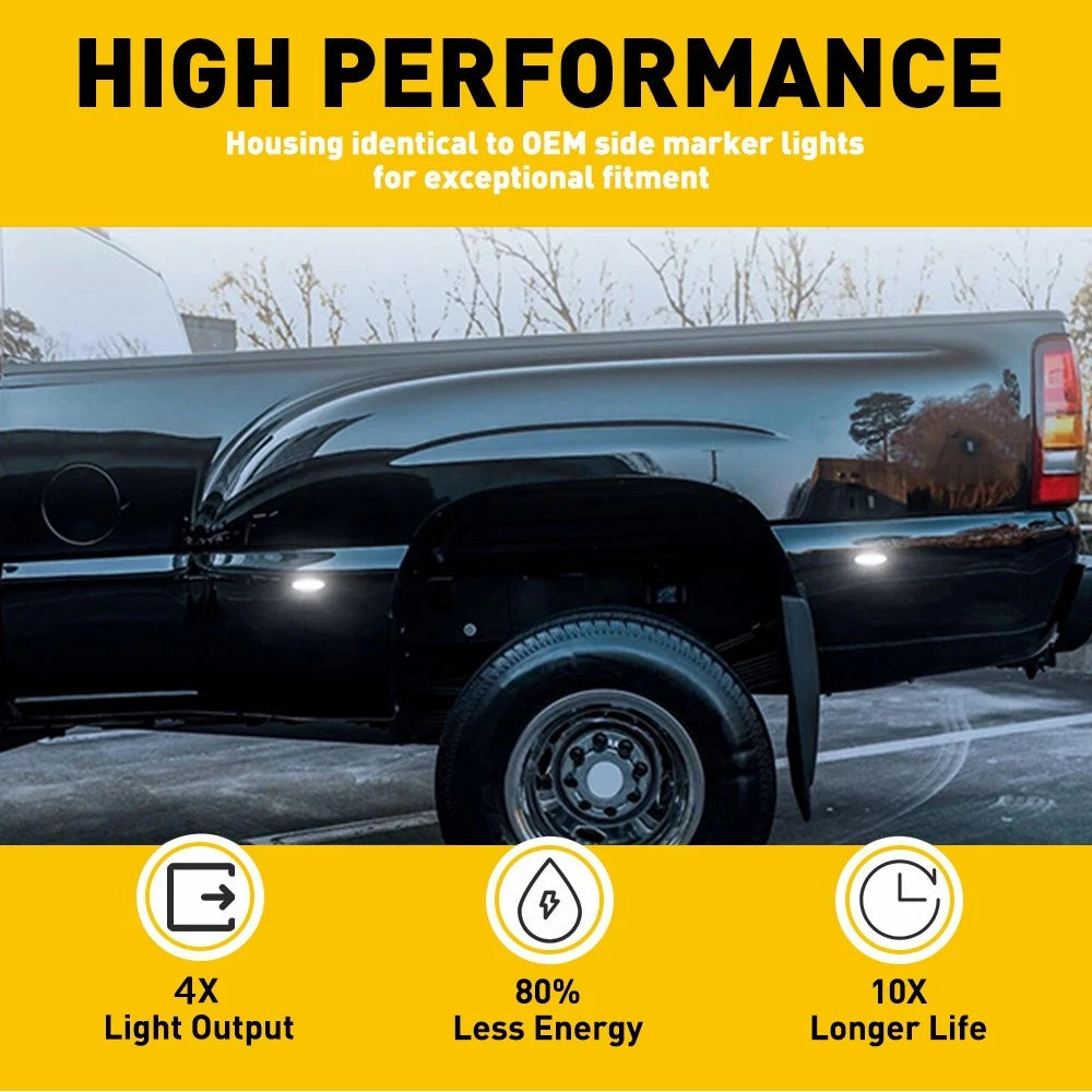 For 2001-14 Chevy Silverado GMC Sierra Dually Bed Led Side Fender Marker Light A 6B93BC-57