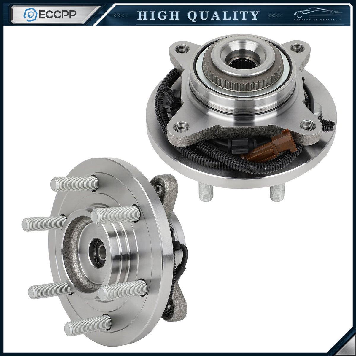2Pc Wheel Hub Bearings Assembly Front 4WD For 2015 2016 2017 Ford F-150 F150 4x4 KOEEP