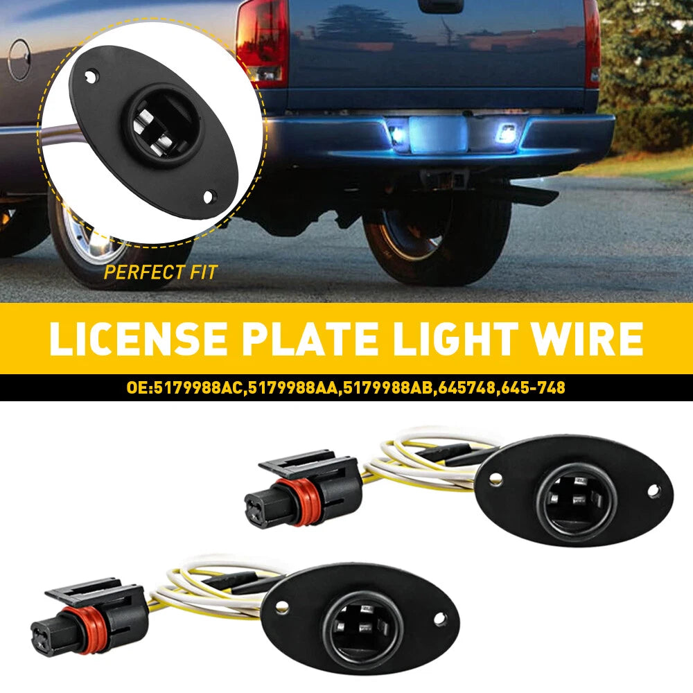 FOR 1994-2001 DODGE RAM 1500 REAR BUMPER LICENSE PLATE TAG LIGHT WIRING HARNESS 6B93BC-57