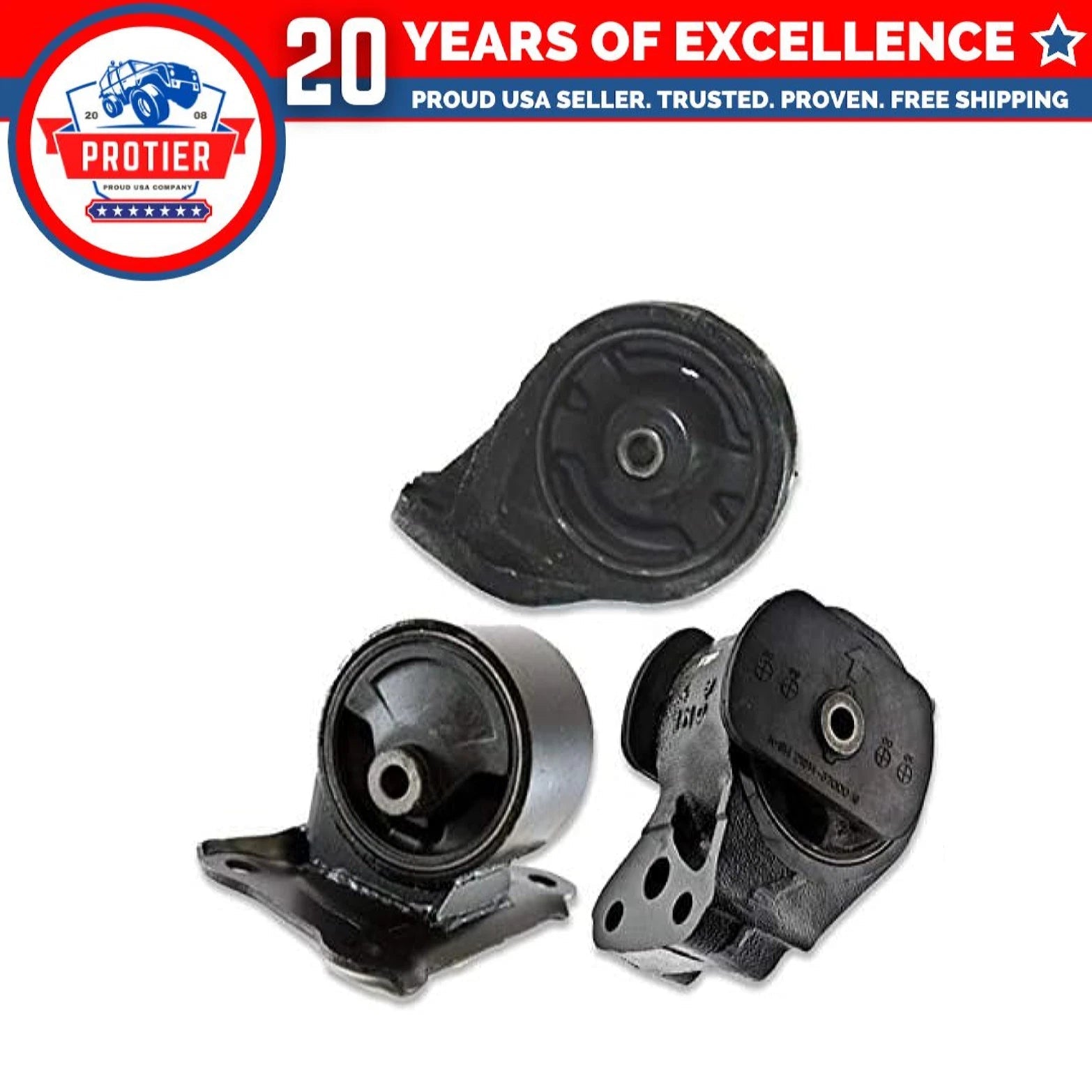 Fits 1999-2001 Hyundai Sonata 2.4L AUTO Front RT & Rear Motor & Trans Mount 6B93BC-57