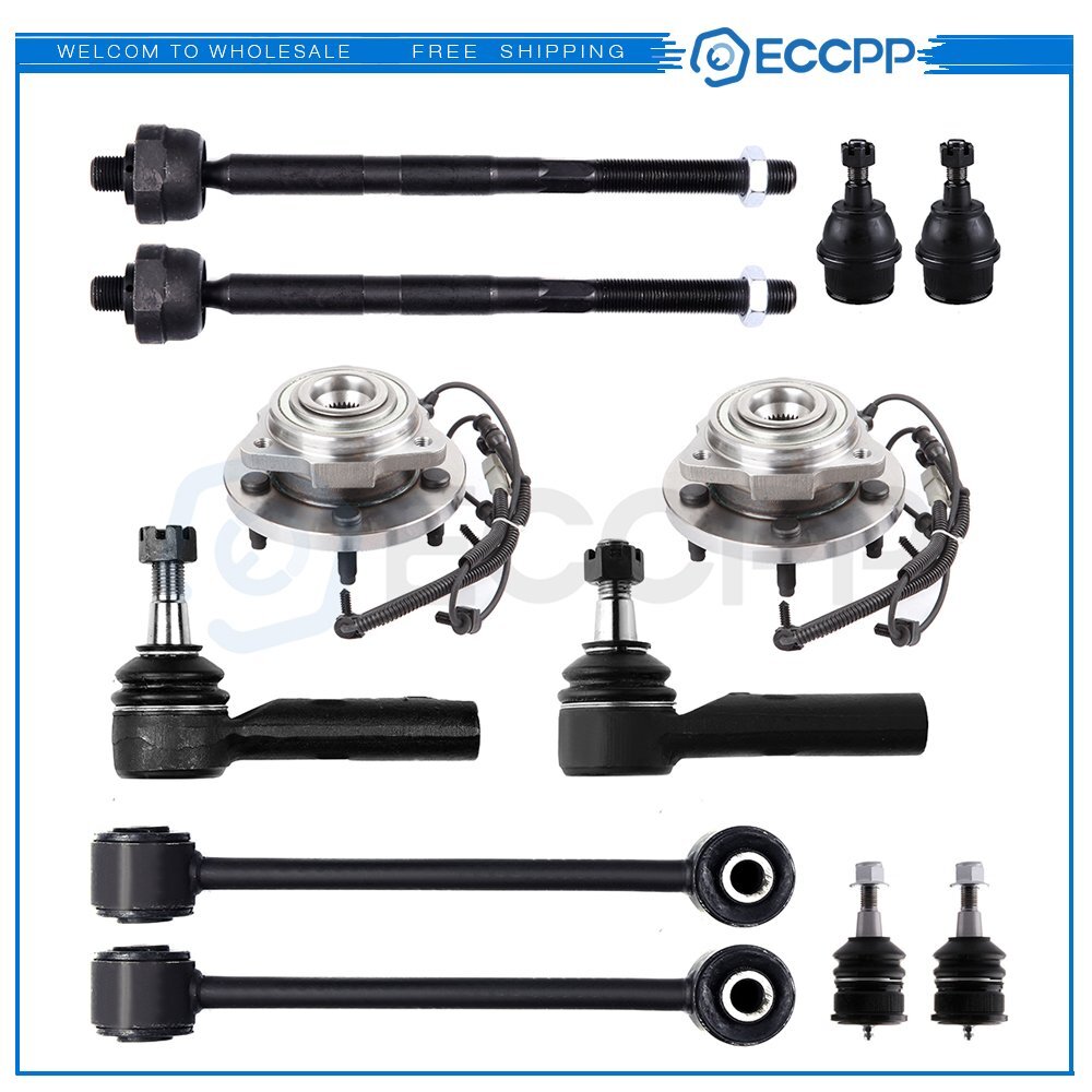 12PCS  Front Wheel Bearing & Hub Steering Kit Fits 2006-2009 2010 Jeep Commander 6B93BC-57