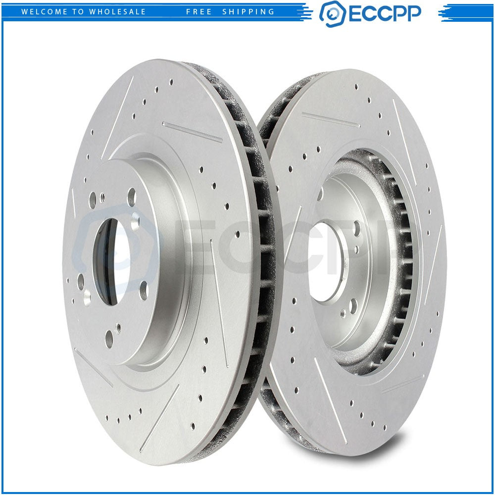 Front DRILLED & SLOTTED Brake Rotors for Acura CSX RSX ILX Honda Civic CR-V 6B93BC-57