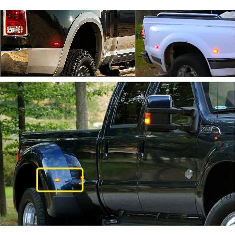 4x For F450 F350 Super Ford Duty Smoked 99-10 Fender LED Lamp Side Marker Light 6B93BC-57