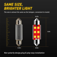 4x Super Bright 578 6411 211-2 42MM LED Dome Light Bulb 6000K Clear White CANBUS 6B93BC-57