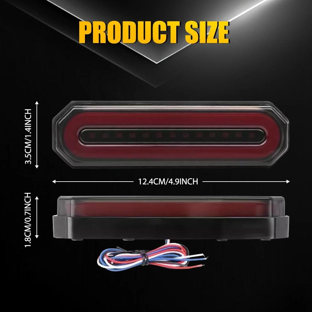 2x Red/Amber 9" 5" Oval LED Truck Trailer Stop Turn Tail Brake Light Flowing DRL 6B93BC-57