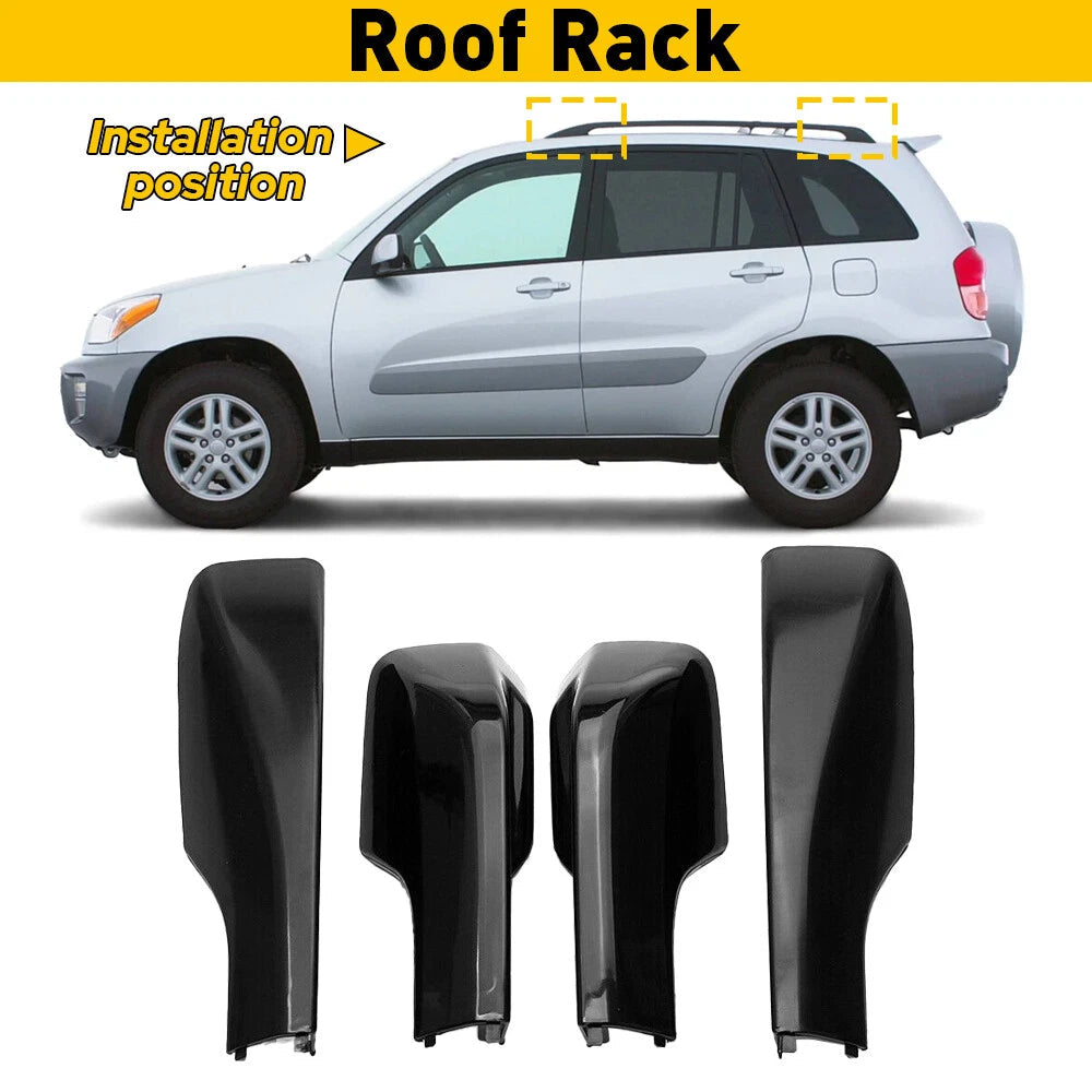 for Toyota RAV4 2001-2005 5-Door Black Top Roof Rack End Cover Shell Replace 4pc 6B93BC-57