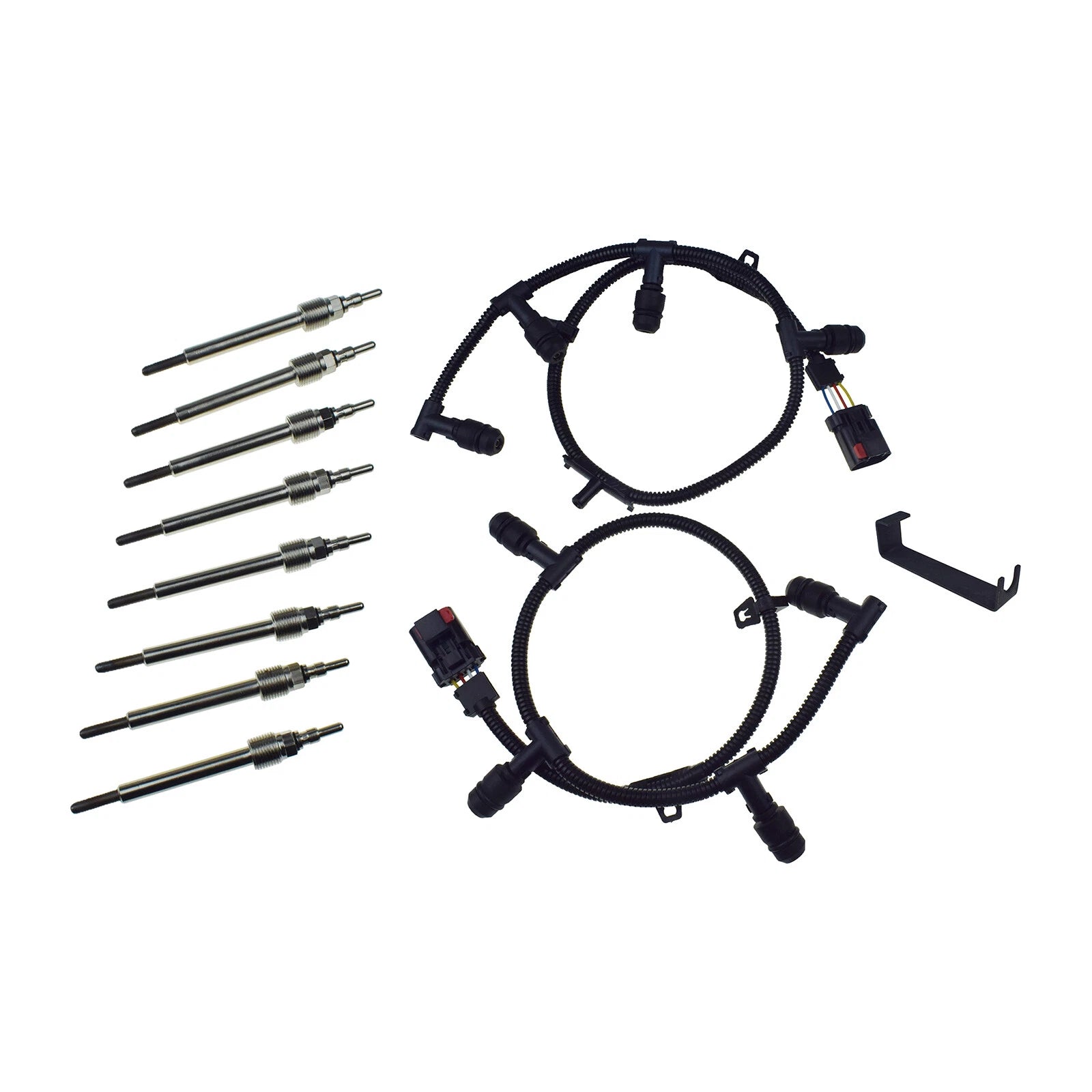 Glow Plug Harness + Glow Plugs For 2004-10 Ford Powerstroke 6.0L 4C3Z-12A342-AA 6B93BC-57