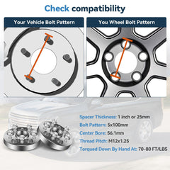 1"/ 1.5"/ 2" 5x100 Hubcentric Wheel Spacers 12x1.25 For Subaru Impreza Legacy 6B93BC-57