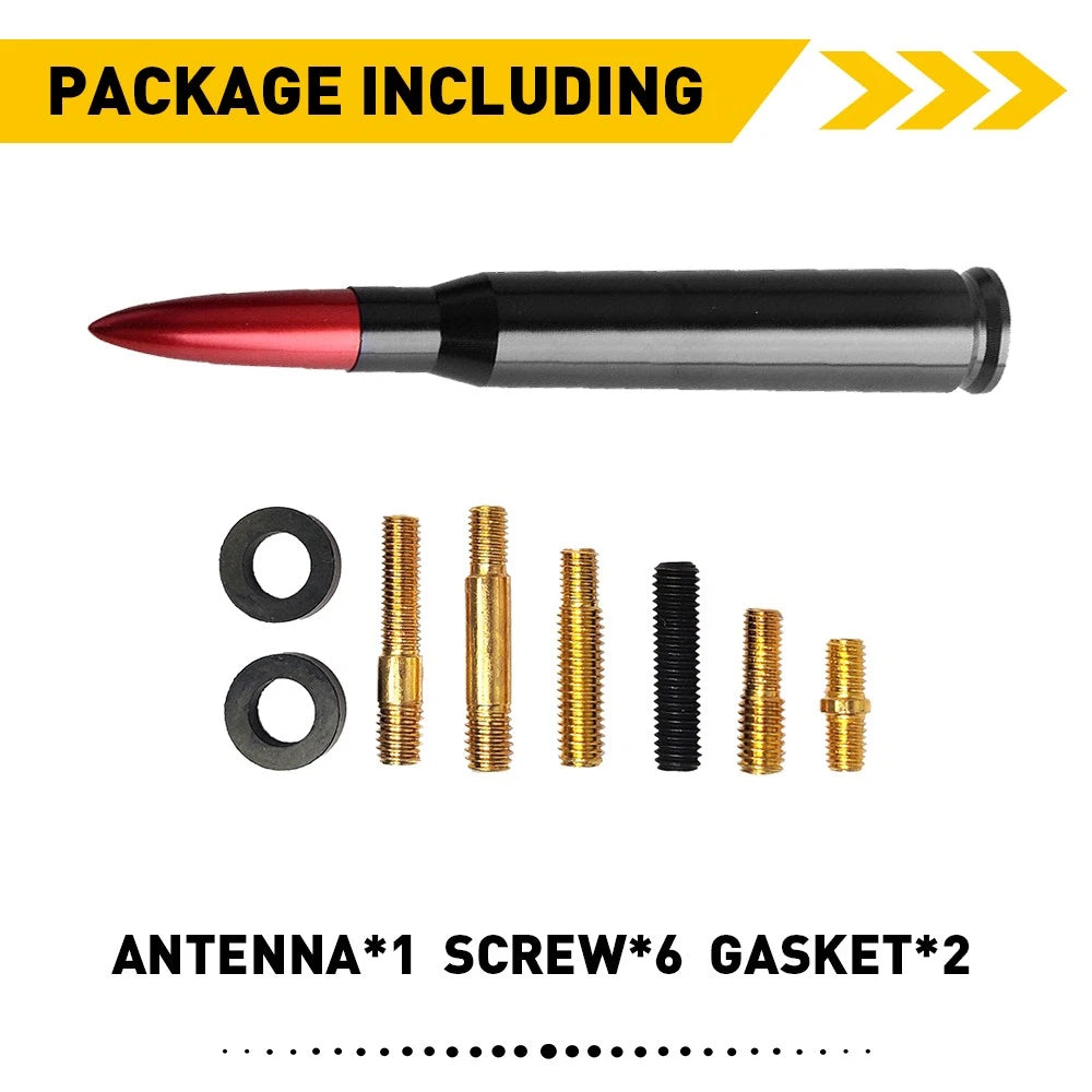 50 Cal Aluminum Bullet Short Antenna Kit Red Fits For Dodge Ram 1500 2500 3500 A 6B93BC-57