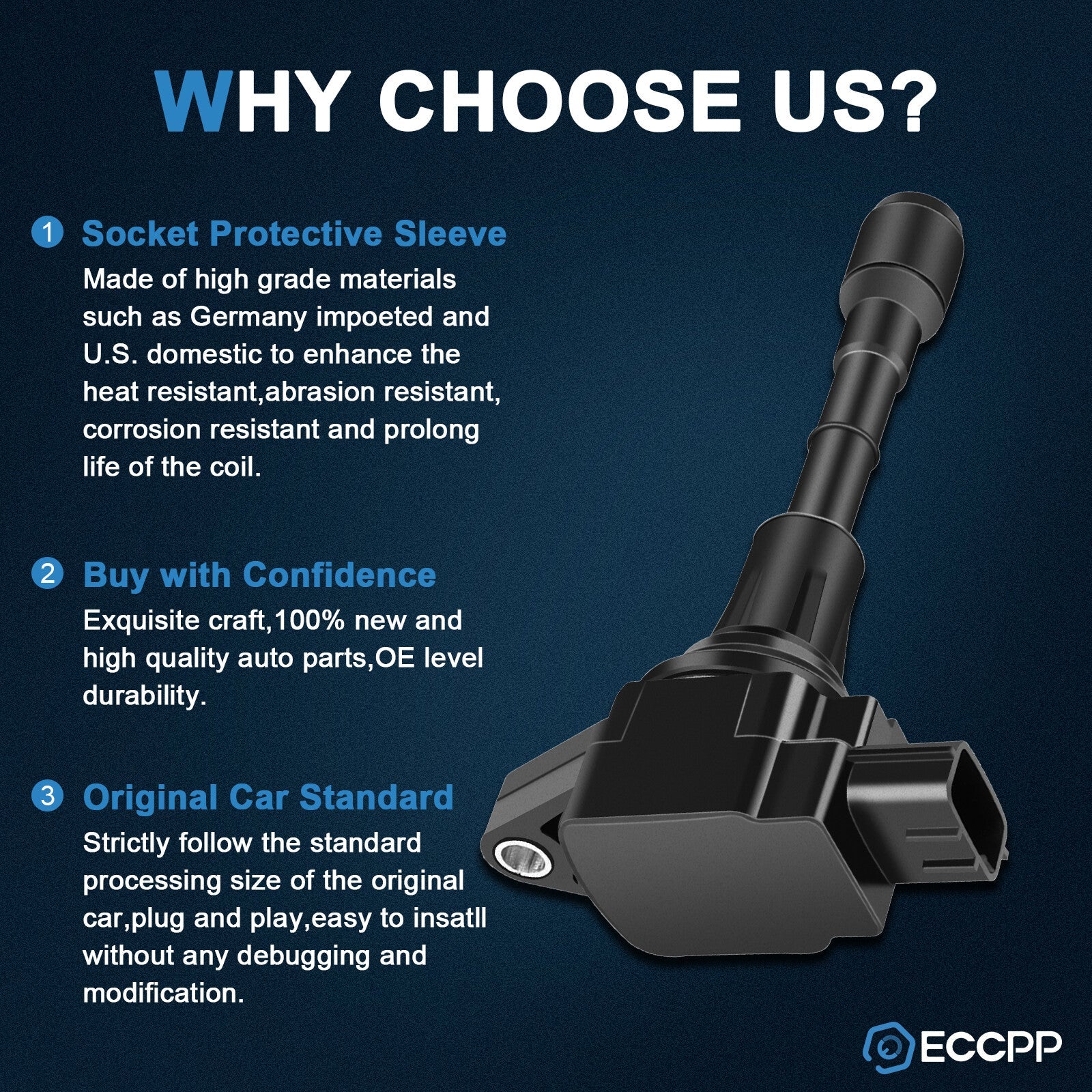 ECCPP 6 Ignition Coils For 2007-2018 Nissan Altima 09-20 Nissan Murano 3.5L V6 ECCPP