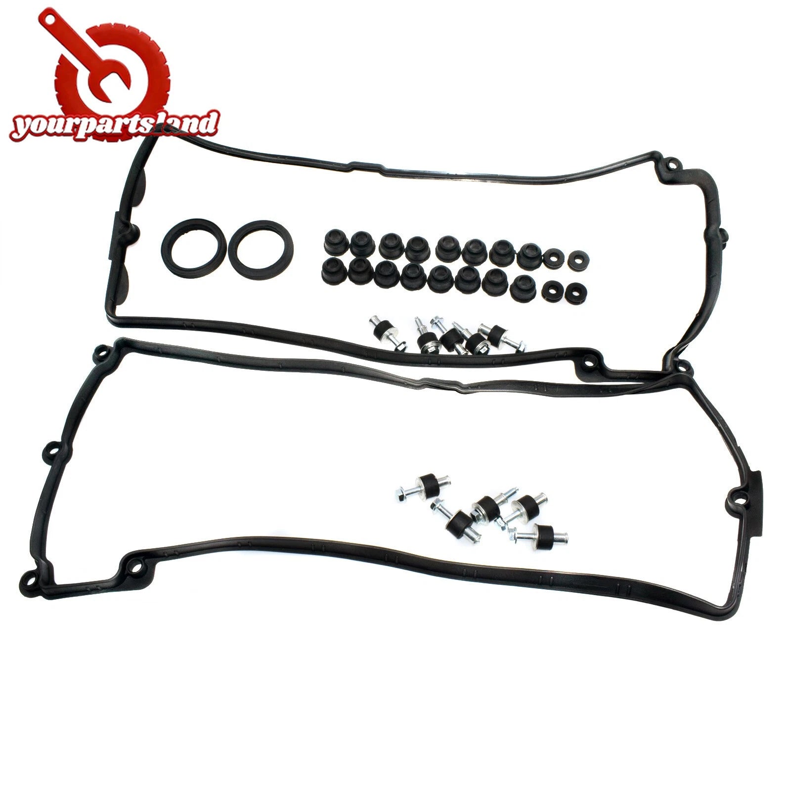 Valve Cover Gasket Set & 2x PCV Valve For BMW X5 E53 E70 E60 E65 E66 540i 545i 6B93BC-57