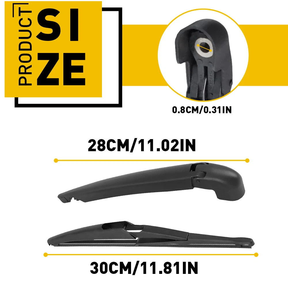 Rear Window Windshield Wiper Arm Blade Set For 2012-2019 Fiat 500 68079869AA A 6B93BC-57