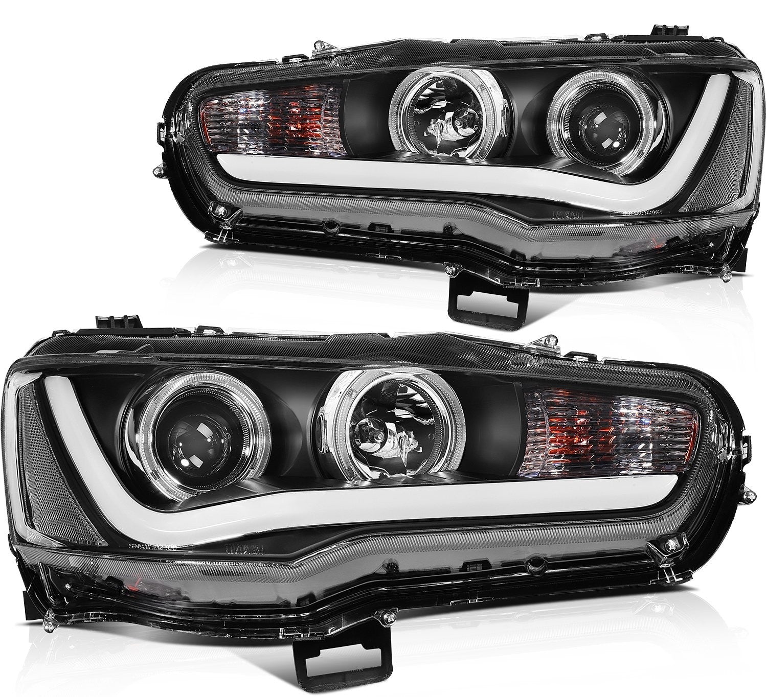 ECCPP LED Headlights Assembly For Mitsubishi Lancer 2.0L 2.4L 2008-2017 Pair 6B93BC-57