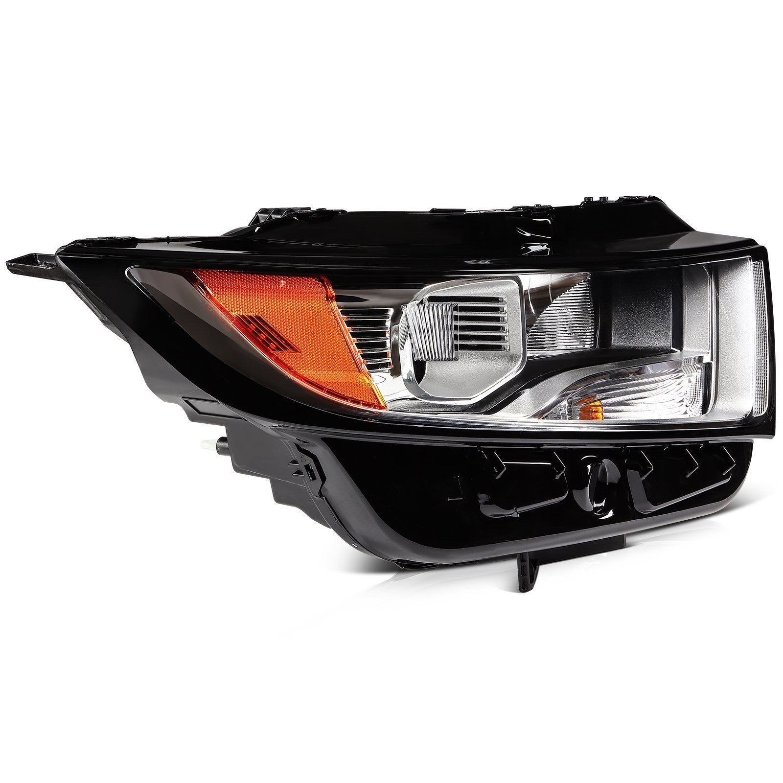 Pair Kit Halogen Headlights Assembly For 2015-2018 Ford Edge Black Amber 6B93BC-57