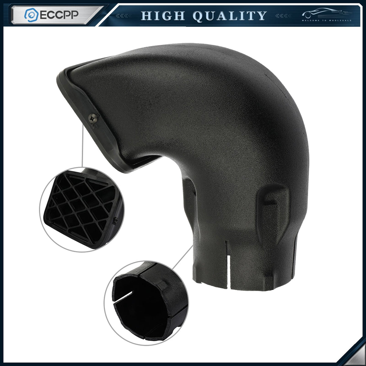 Black 3.5" Auto Air Ram Snorkel Head Top For TOYOTA Landcruiser VDJ76/78/79 6B93BC-57