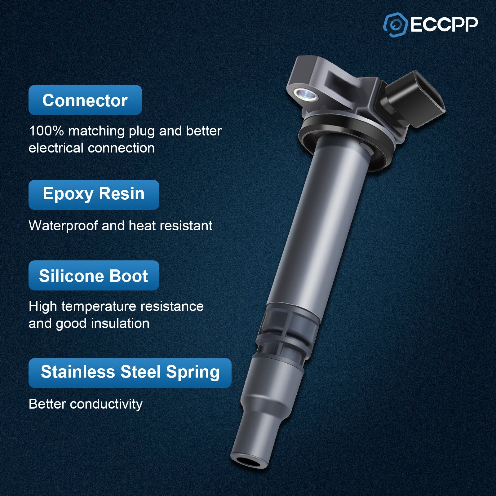 ECCPP 4 Ignition Coils For 00-05 Toyota Celica 05-06 For Corolla Matrix XRS 1.8L 6B93BC-57