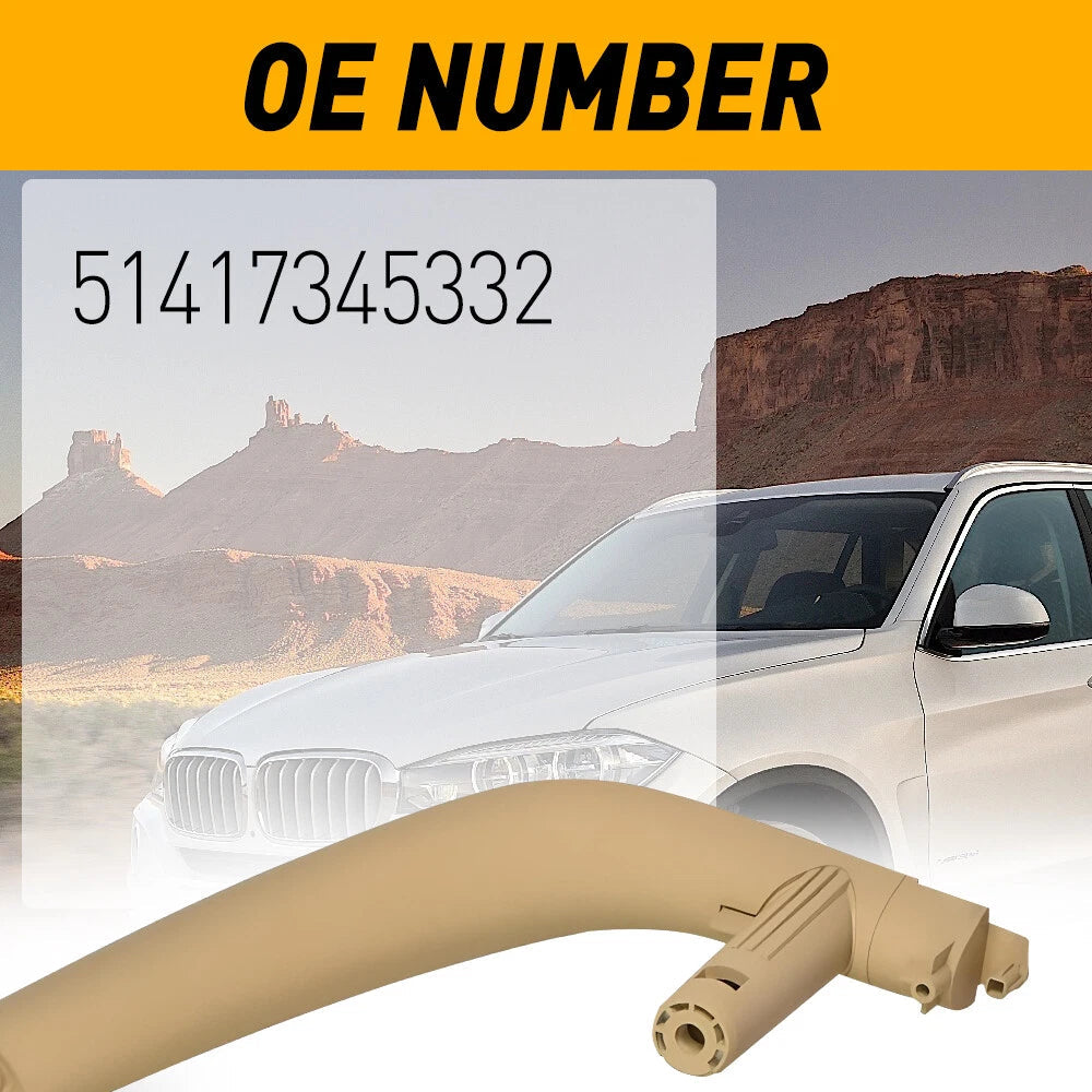 For BMW X5 E70 X6 14-18 Passenger Right Inner Door Handle Pull Trim Cover Beige 6B93BC-57