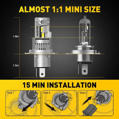 AUXITO H4 9003 Super White 60000LM Kit LED Headlight Bulbs High Low Combo 2X EOA AUXITO