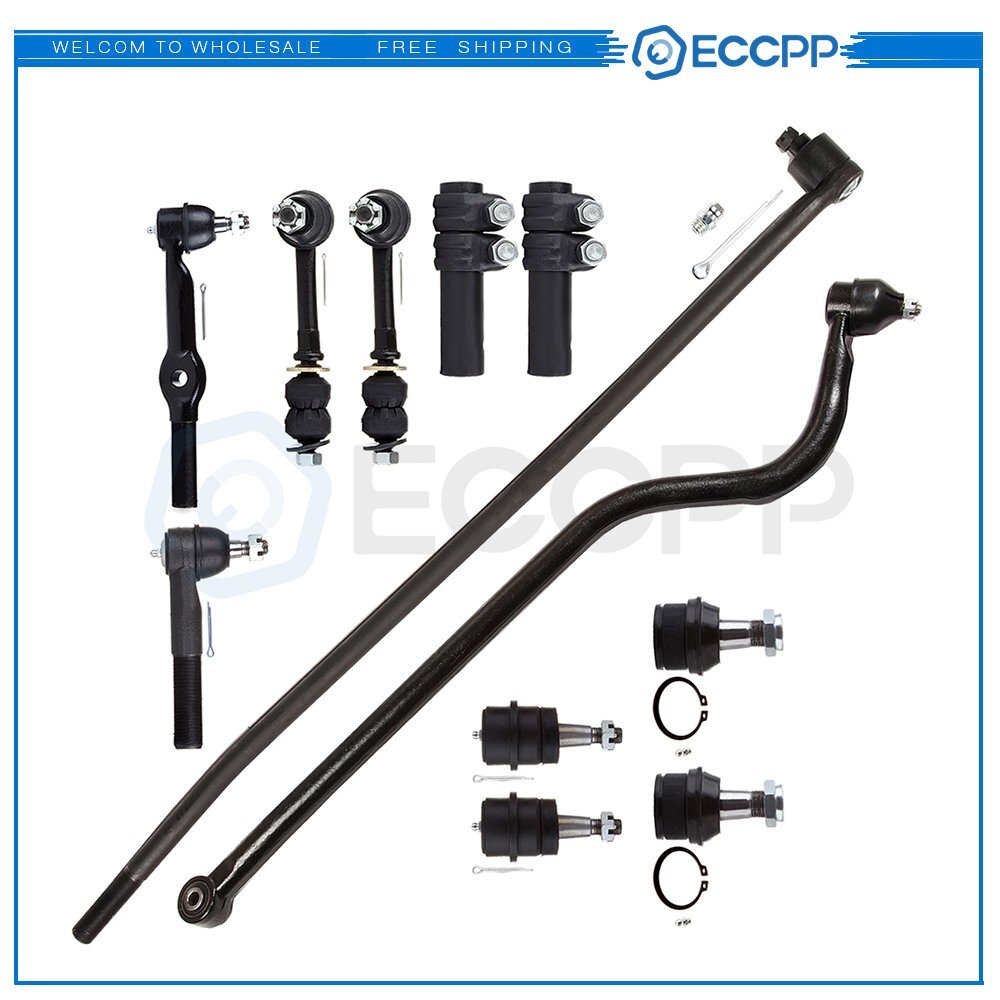 12Pcs Front Ball Joints Tie Rods Track Bar Sway Bars For Dodge Ram 1500 2500 4WD KOEEP