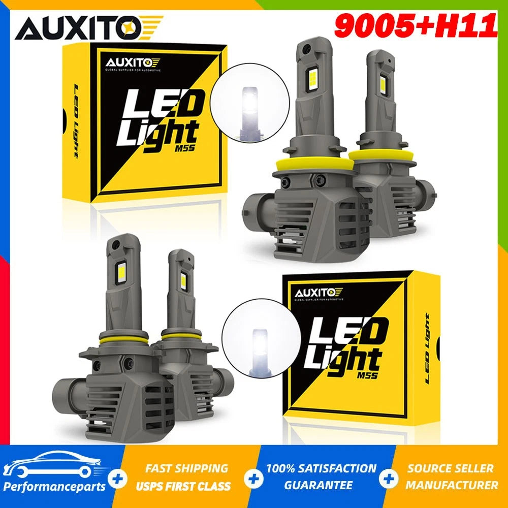 AUXITO 9005 H11 LED Headlights High/Low Beam Conversion Kit 6500K Upgrade 2023 AUXITO