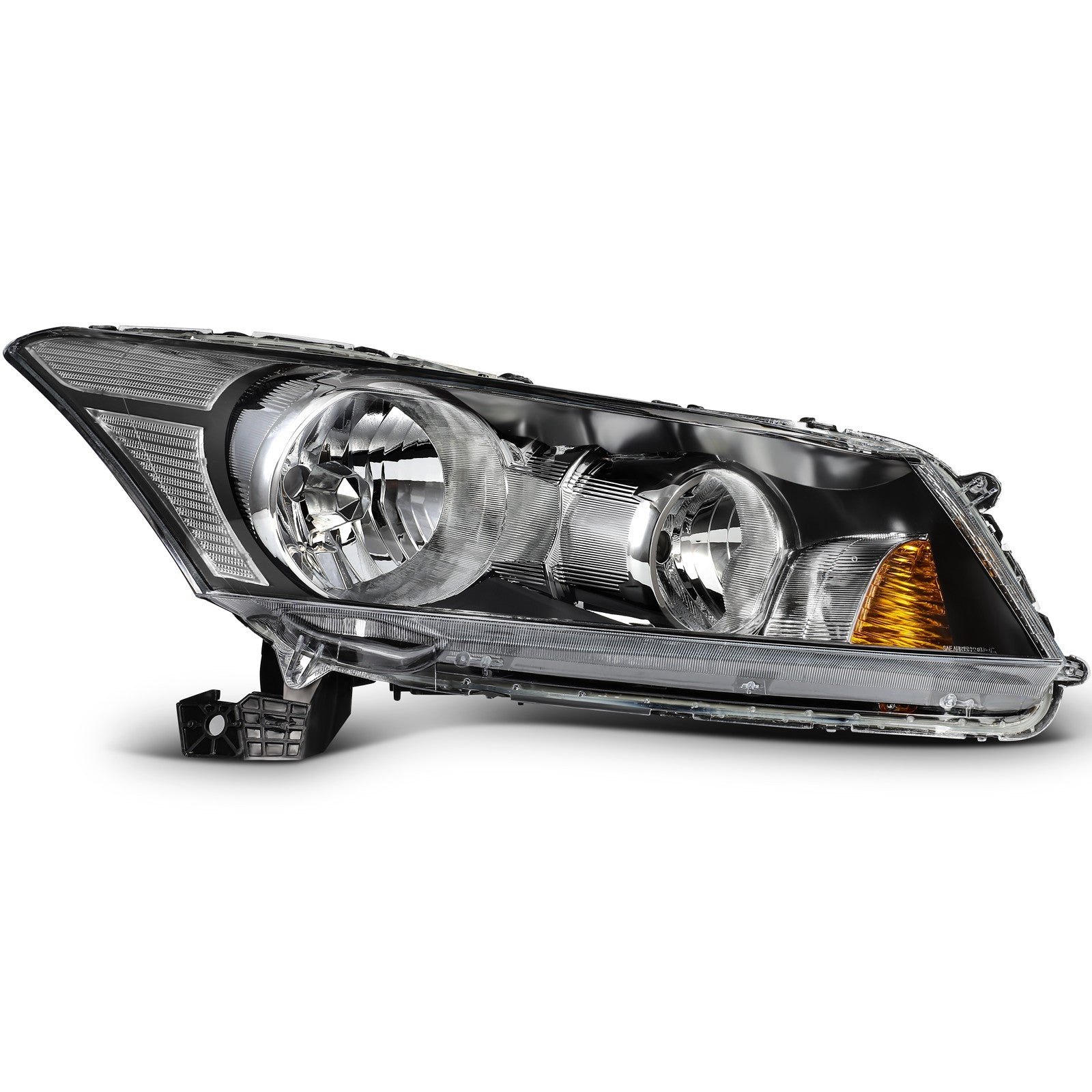 Pair Kit Headlights Assembly For 2008-2012 Honda Accord 2.4L 3.5L Black Amber 6B93BC-57