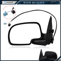 Driver Side Mirror Power Heated For 03-06 Chevy Silverado 1500 Manual Fold Black