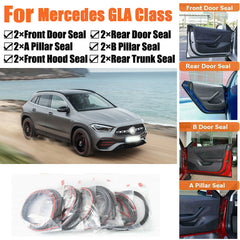 Door Rubber Seal Strips Weather Draft Noise Reduction Kit For Mercedes GLA Class