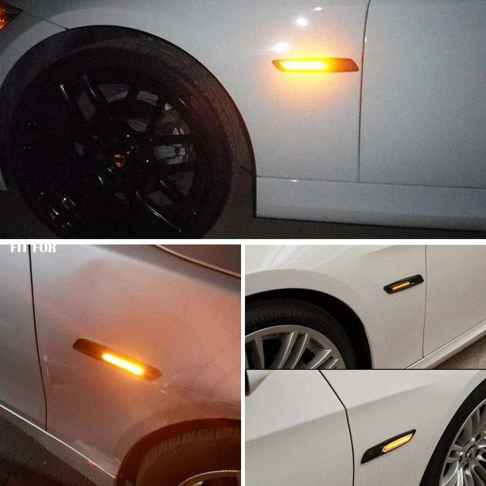 2x Smoke Black Trim Fender Side Marker Light For 2011-2016 BMW F10 5 Series USA 6B93BC-57