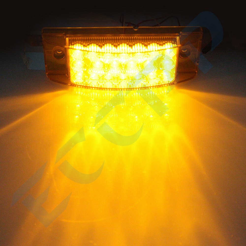 10X 6" Rectangular Side Marker Clearance Light Sealed 20Diodes Reflector Amber 6B93BC-57