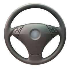 Top Leather Steering Wheel Hand-stitch on Wrap Cover For BMW 5 Series E60 535